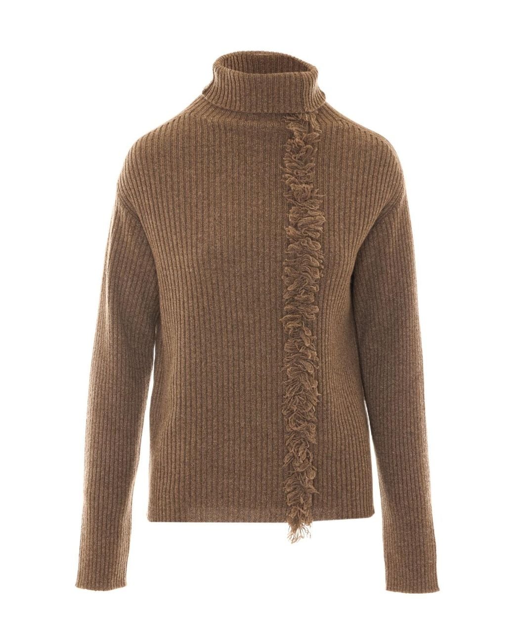 Uma Wang Brown Long-Sleeved Turtleneck Sweater