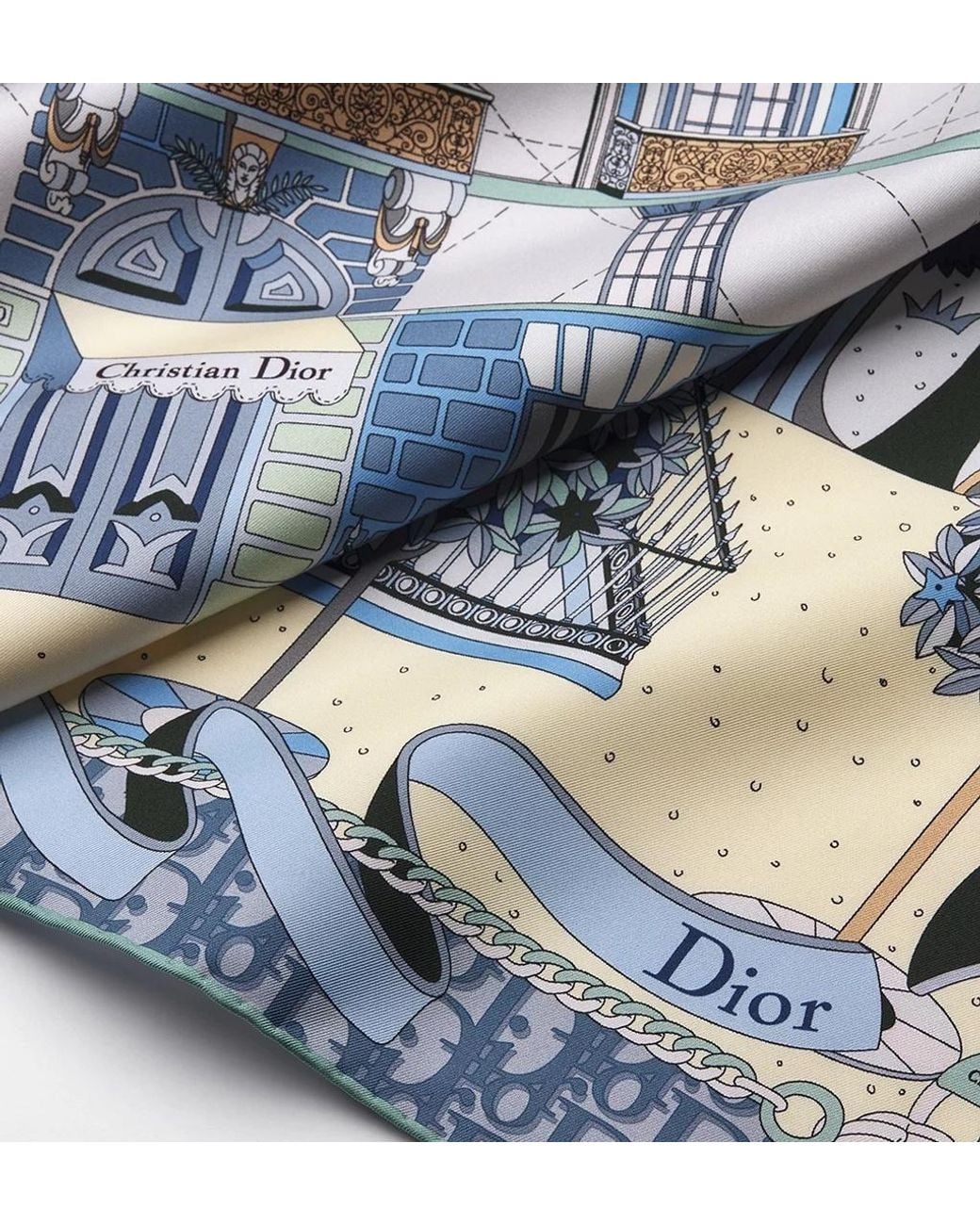 Dior Blue Avenue90 Square Scarf