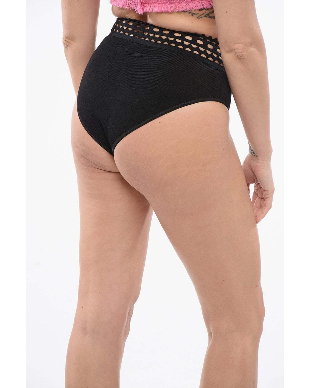 Alaïa Black Vienne Openwork Briefs