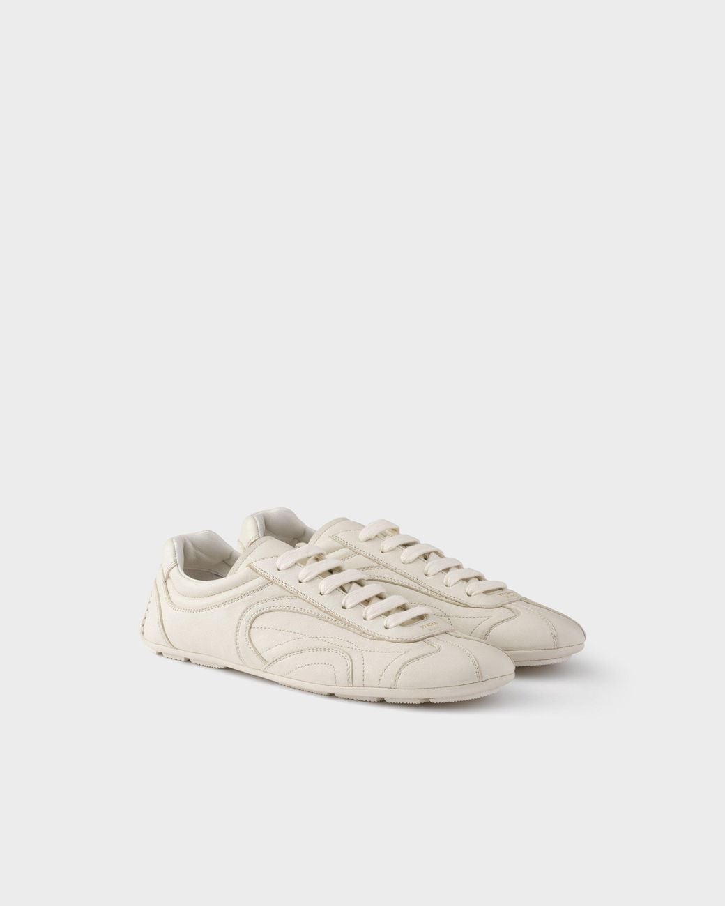 Prada White Nappa Leather Montecarlo Re-Edition 2005 Sneakers