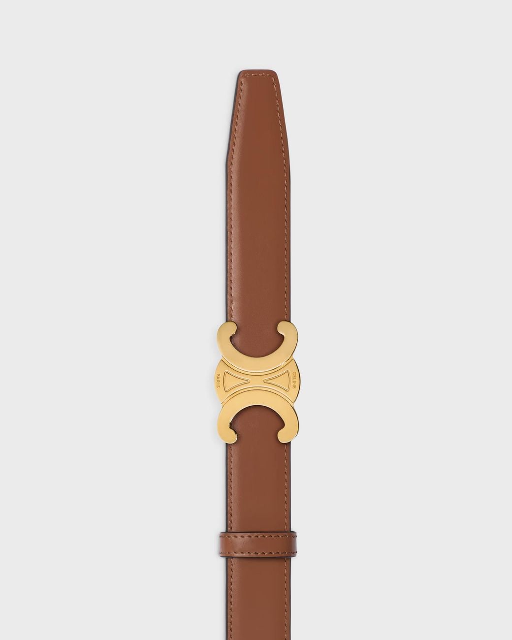 Céline White Triomphe Buckle Reversible Strap 25Mm