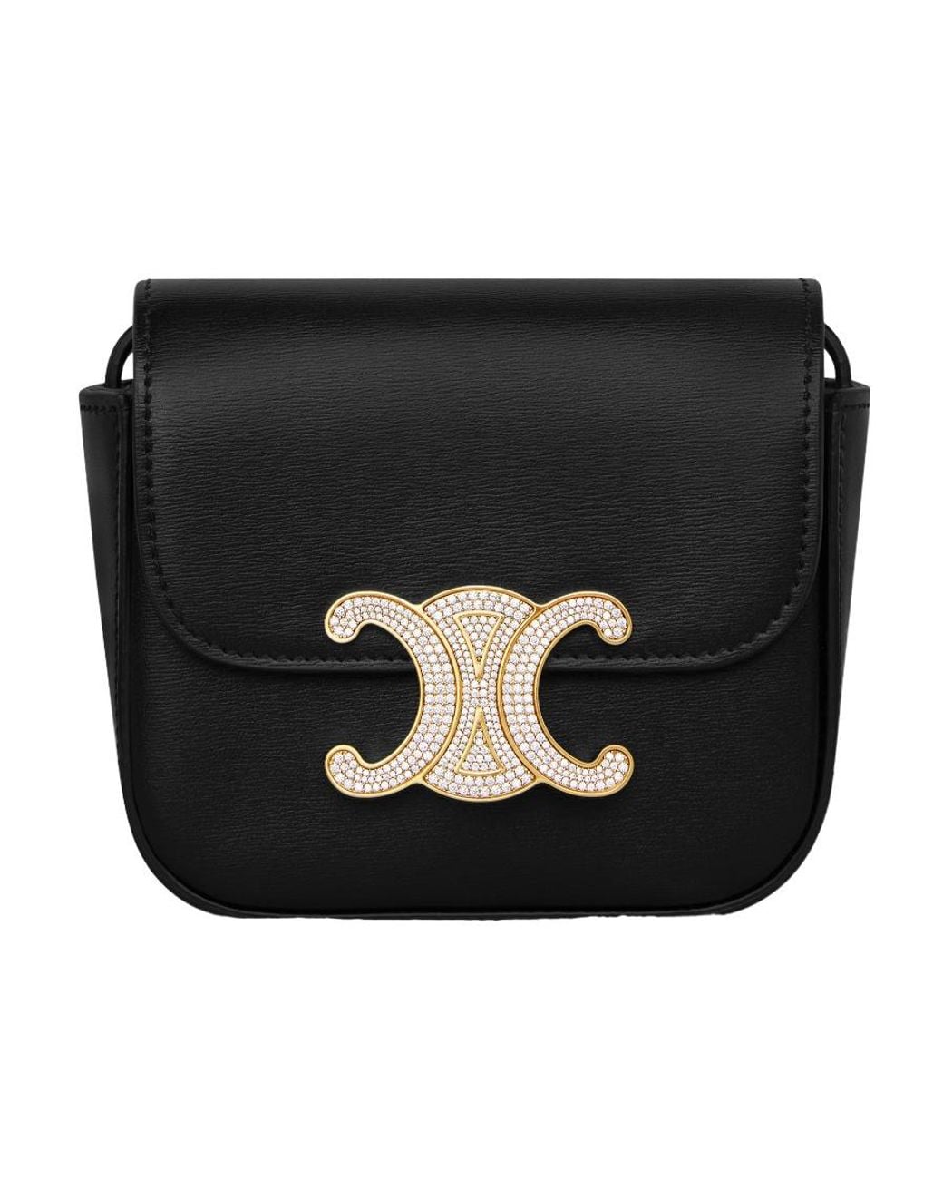 Céline Black Mini Triomphe With Strass Closure