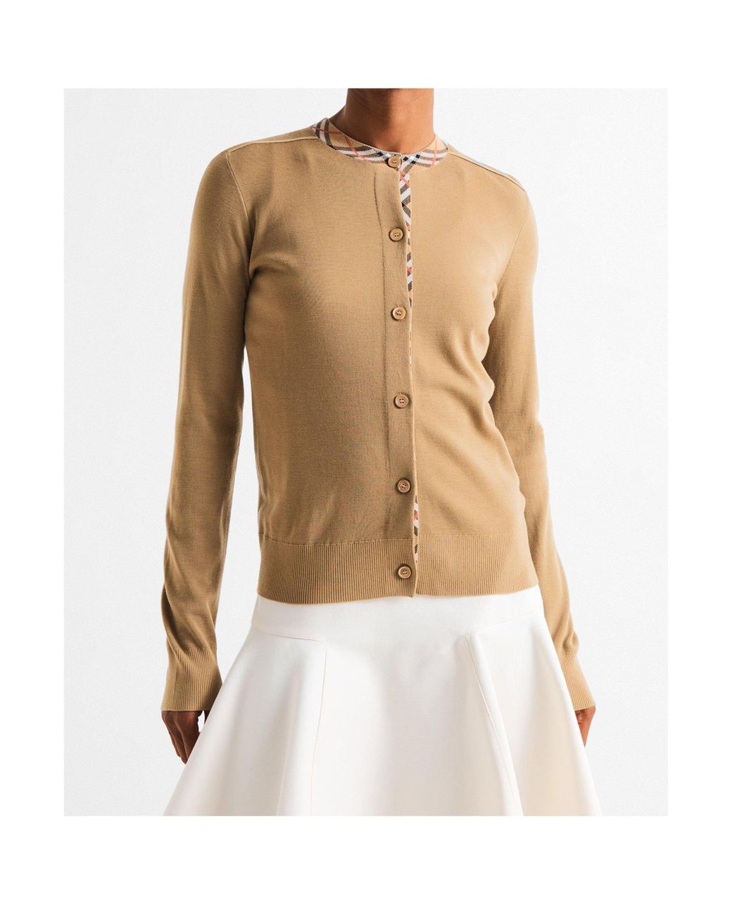 Burberry Green Crew Neck Cardigan