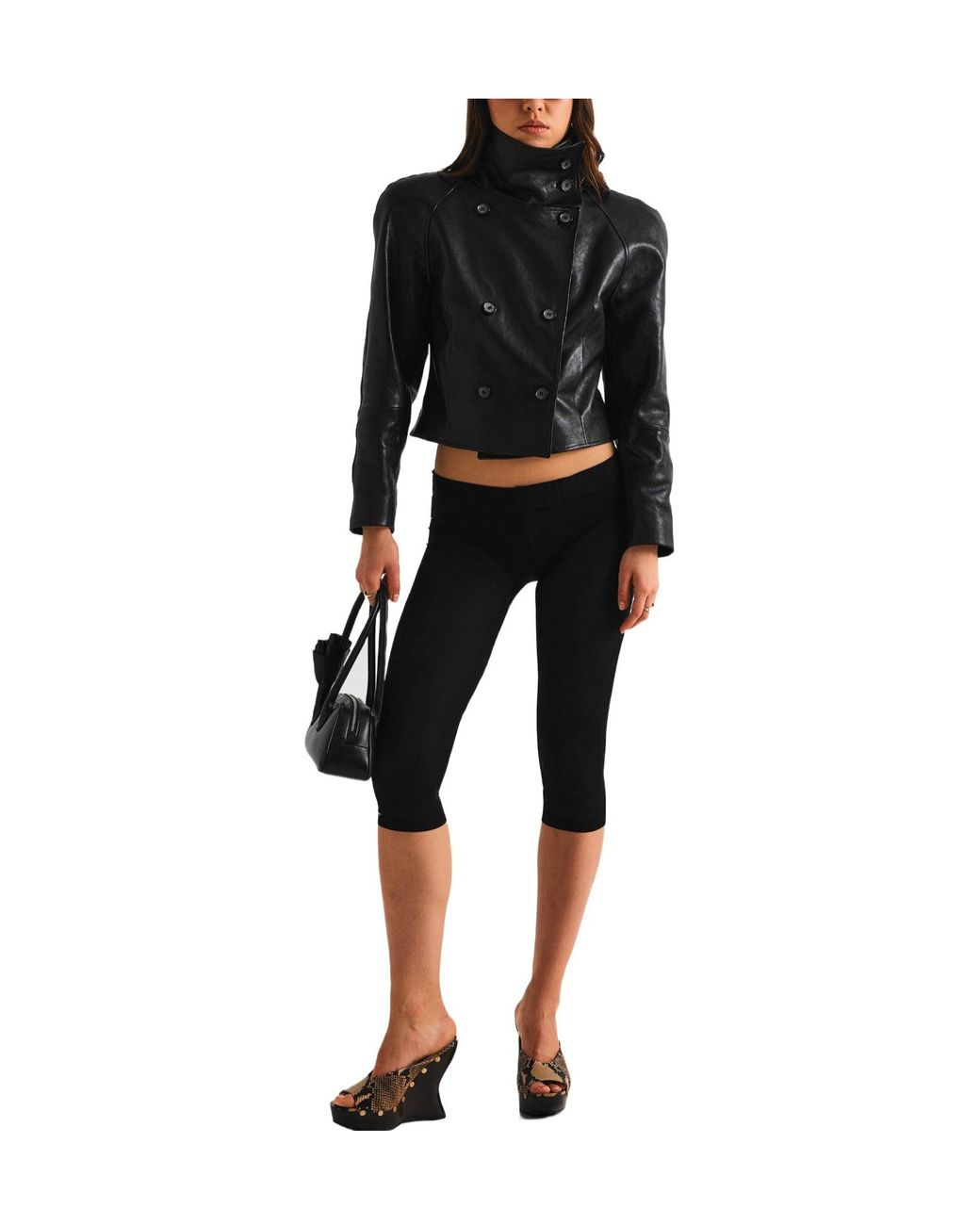 Magda Butrym Gray Solid Color Leggings