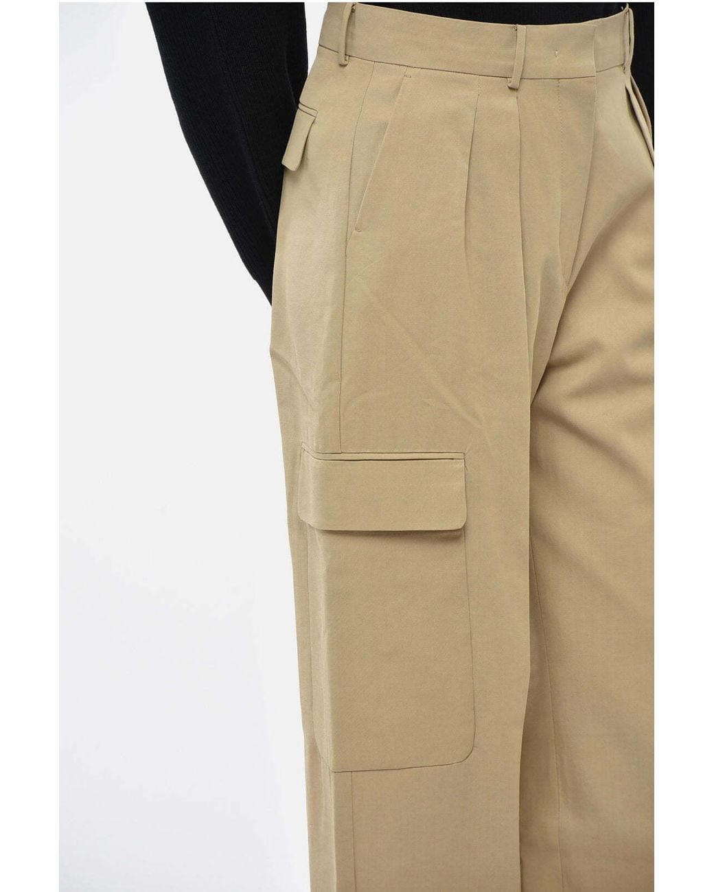 Max Mara Natural Jacopo Double-Pleated Cargo Trousers