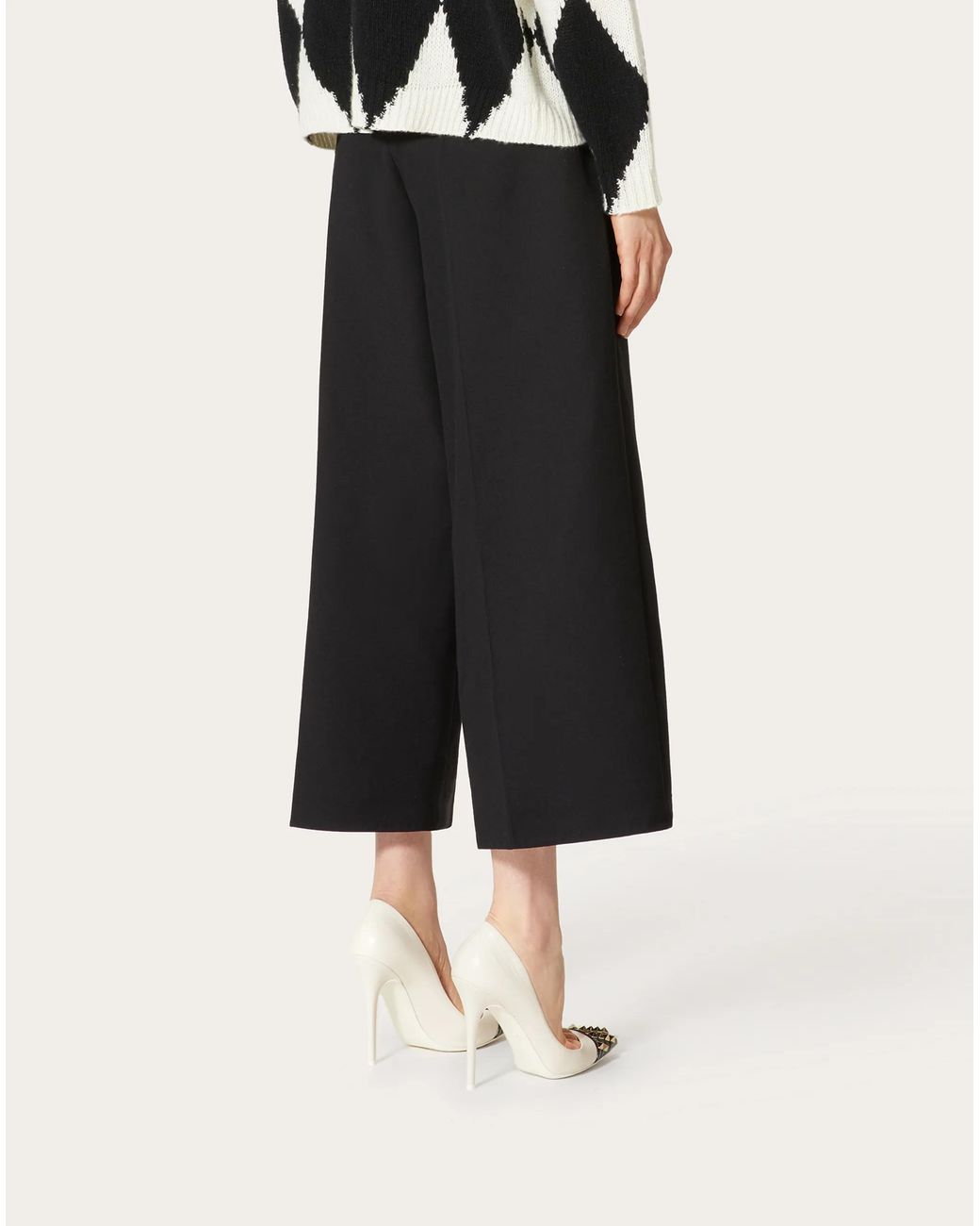 Valentino Black Straight-Leg Wool Trousers