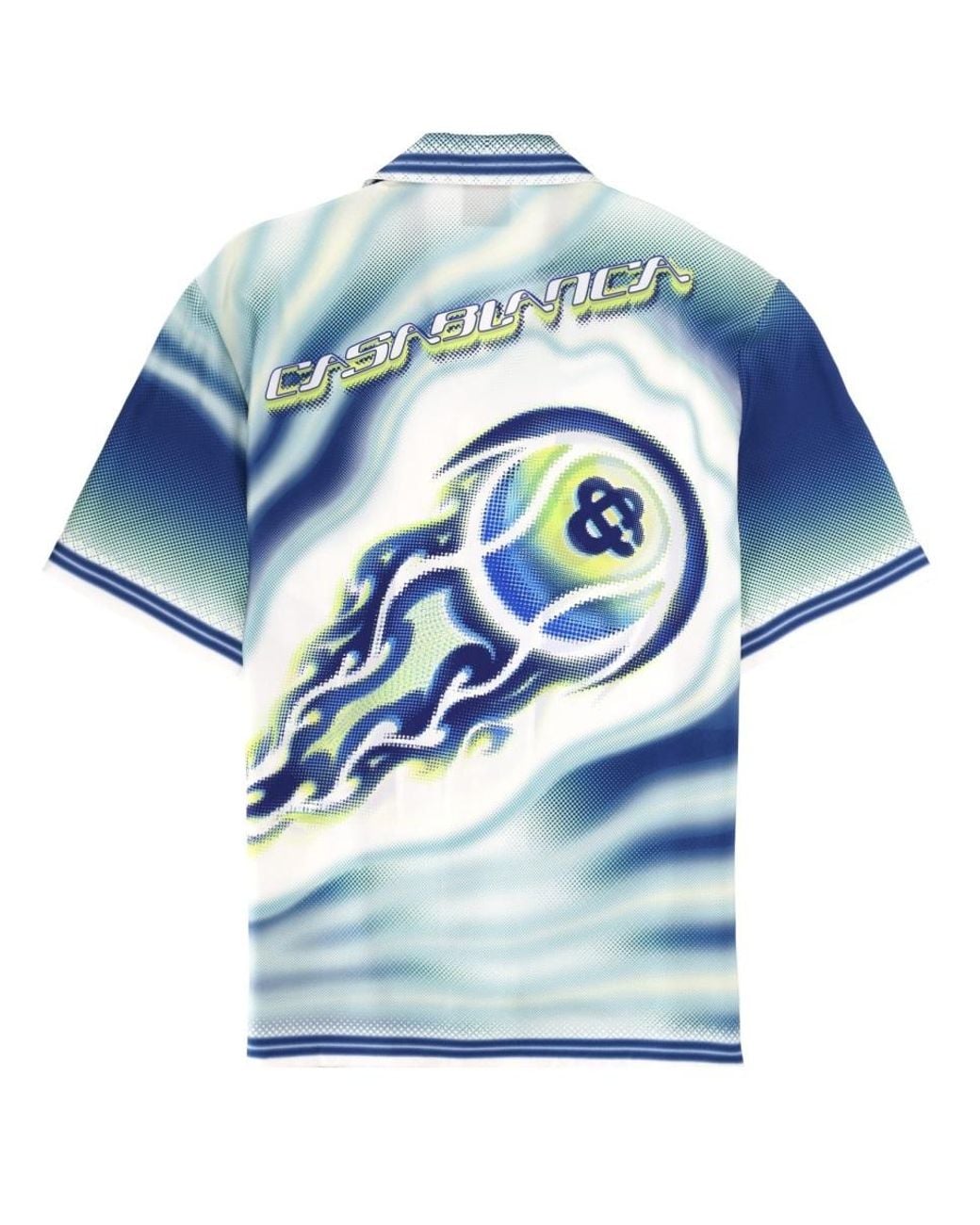 Casablanca Blue Short Sleeve Camp Collar Shirt for men