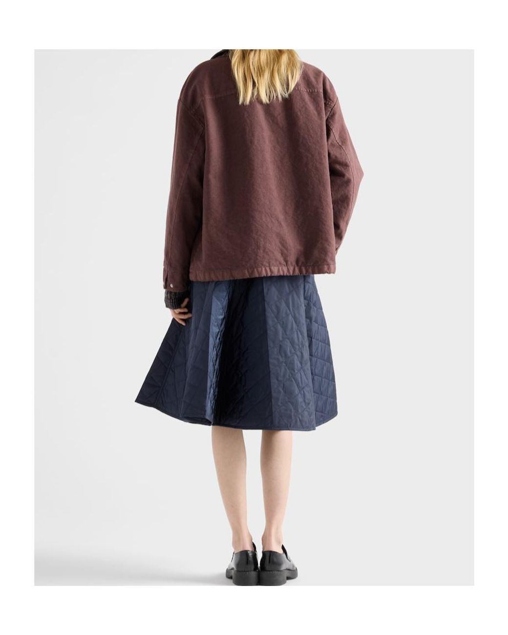 Prada Blue Quilted Midi Skirt