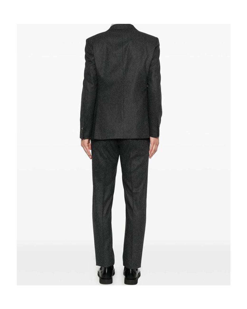Tagliatore Gray Long-Sleeved Suit Jacket And Trousers Two-Piece Set for men