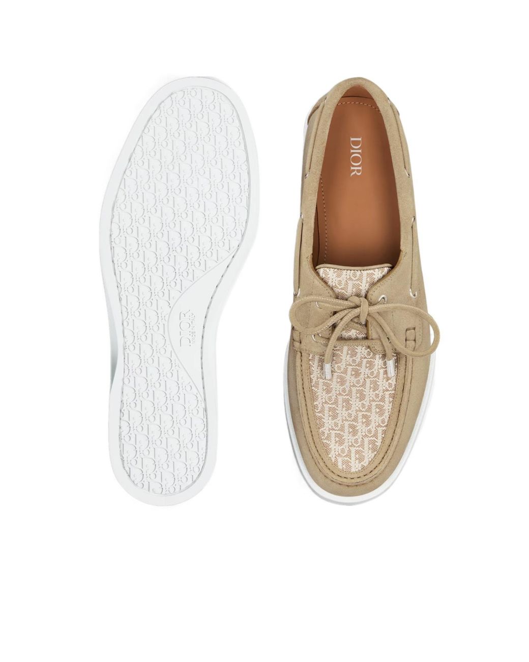 Dior White Granville Boat Shoe for men
