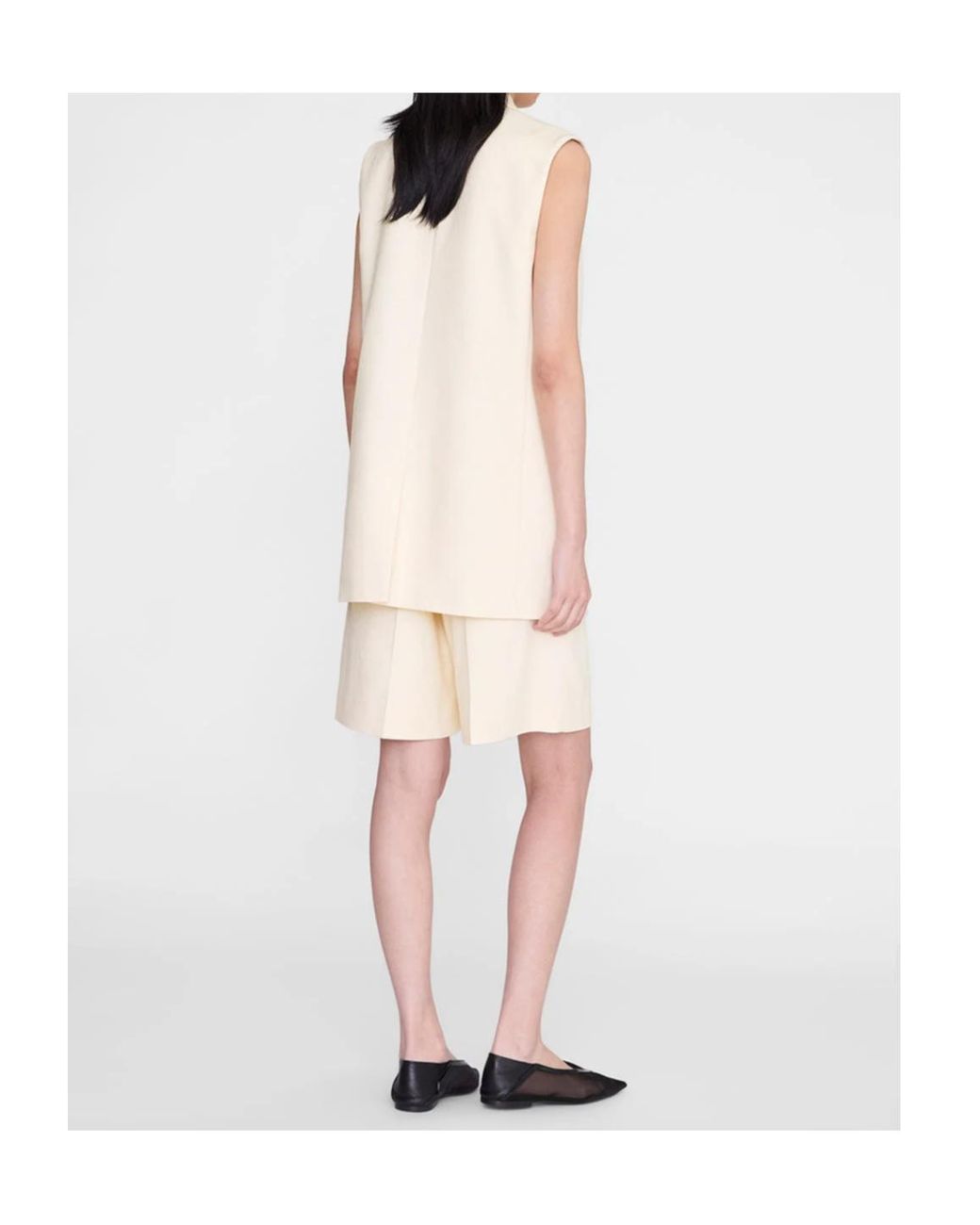 Anine Bing White Sara Notched-Lapels Vest