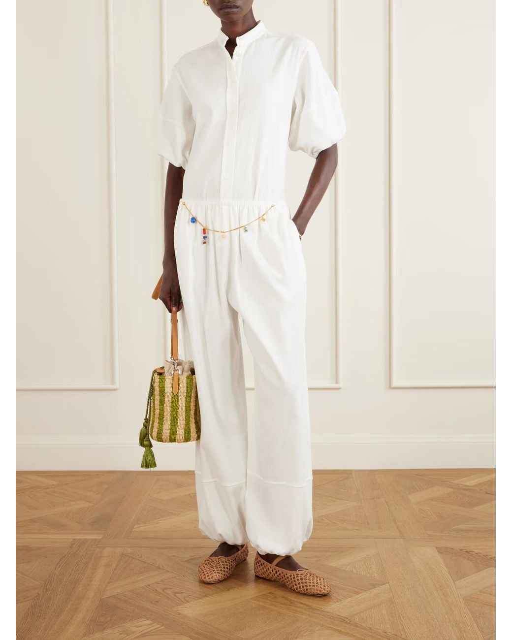 Stella McCartney White Embellished Casual Pants
