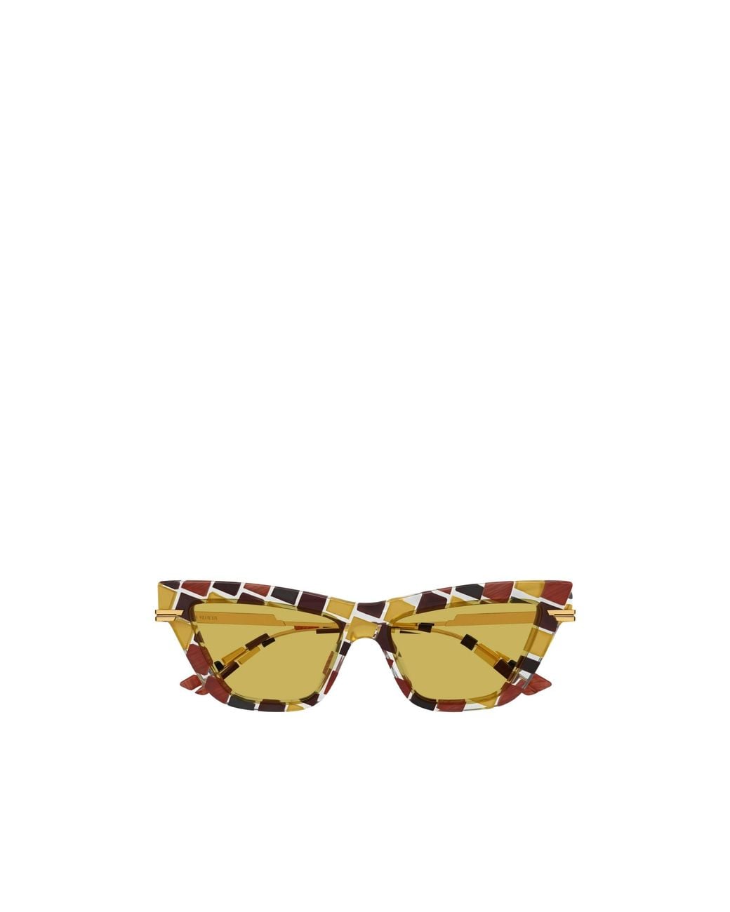 Bottega Veneta Yellow Eyewear Cat-Eye Frame Sunglasses