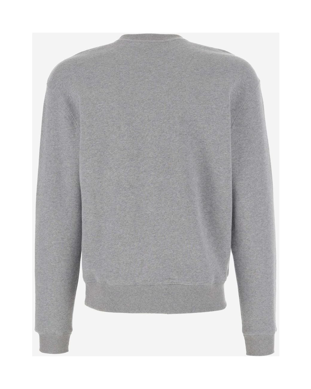 Maison Kitsuné Gray Maison Kitsuné Fox Printed Crewneck Sweatshirt for men