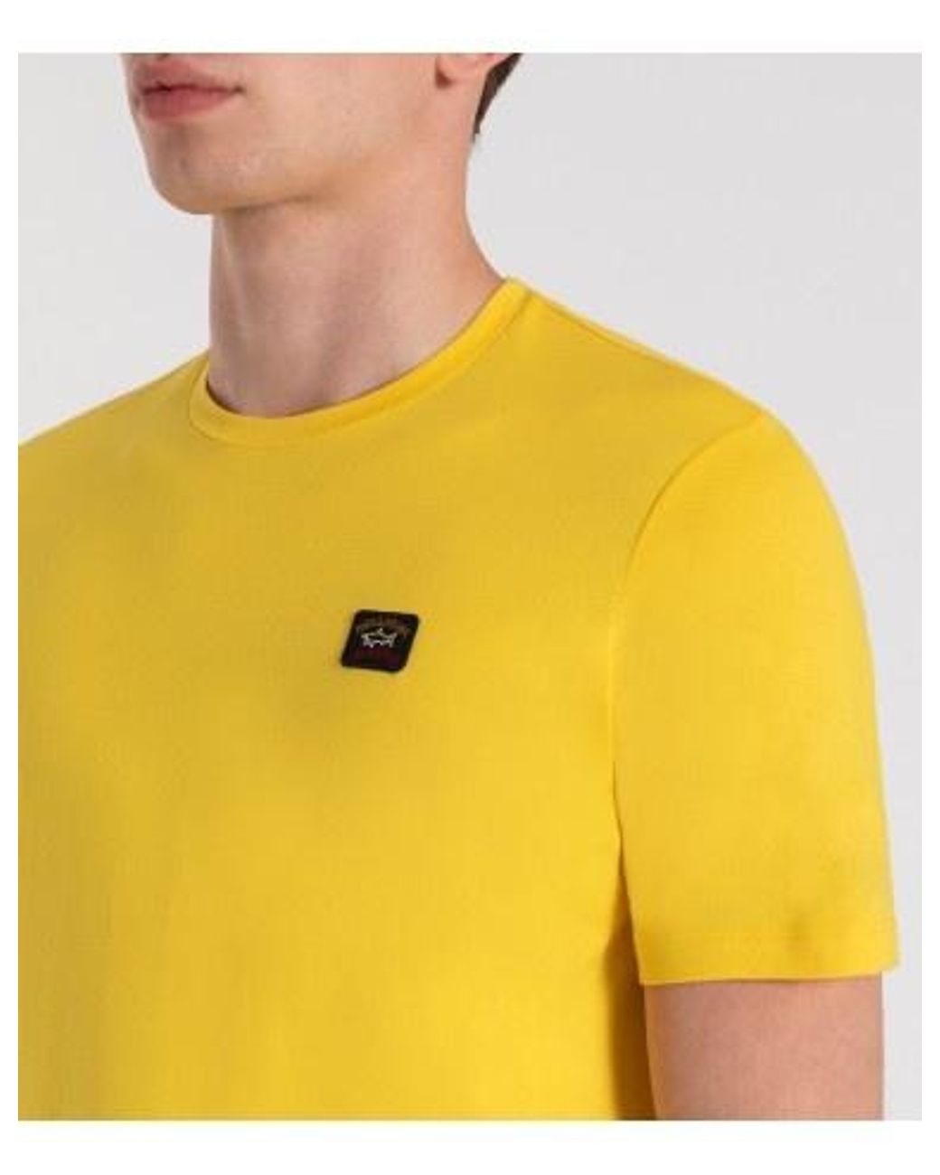 Paul & Shark Yellow Logo-Patch Round Neck T-Shirt for men