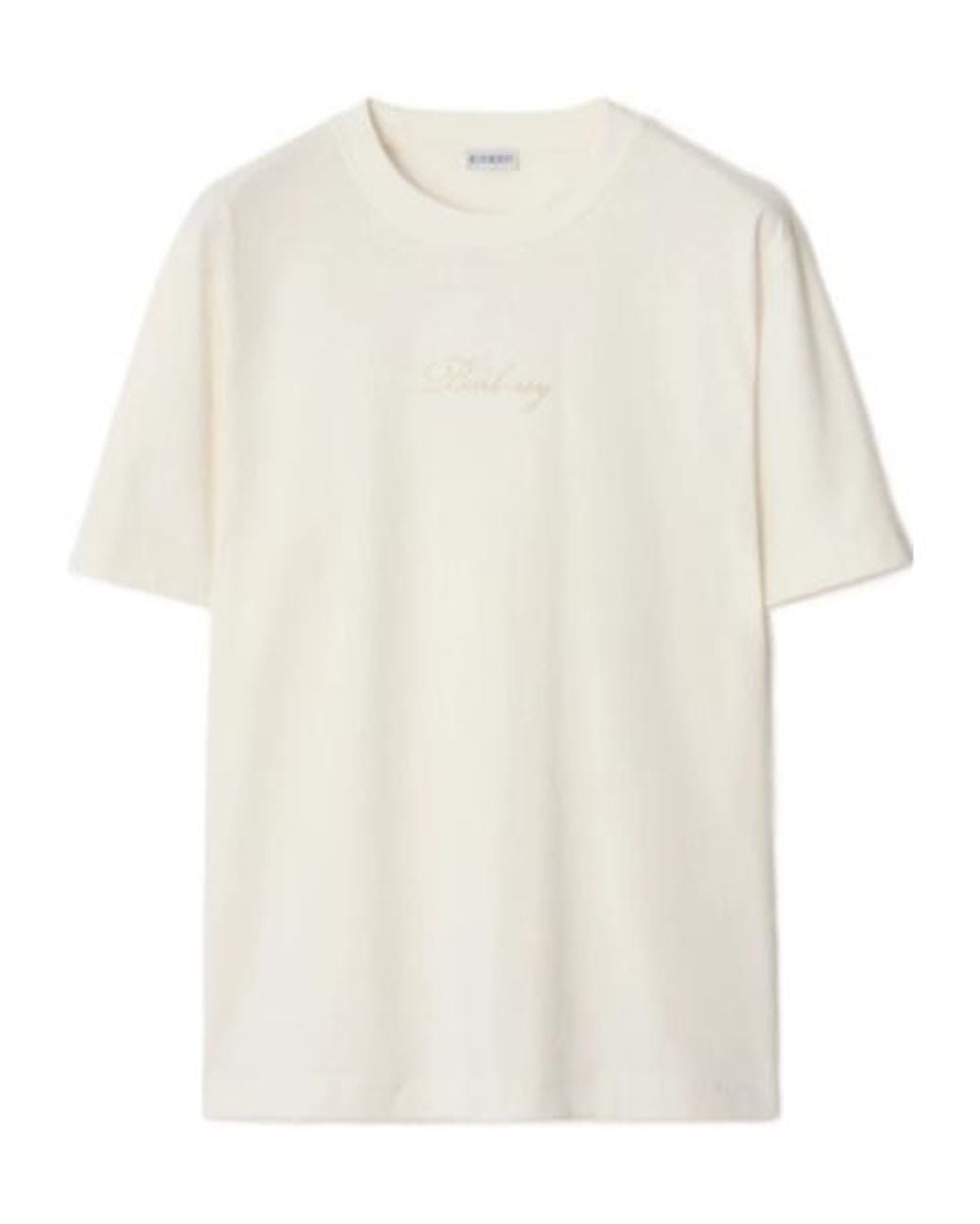 Burberry White Plaid Logo T-Shirt for men