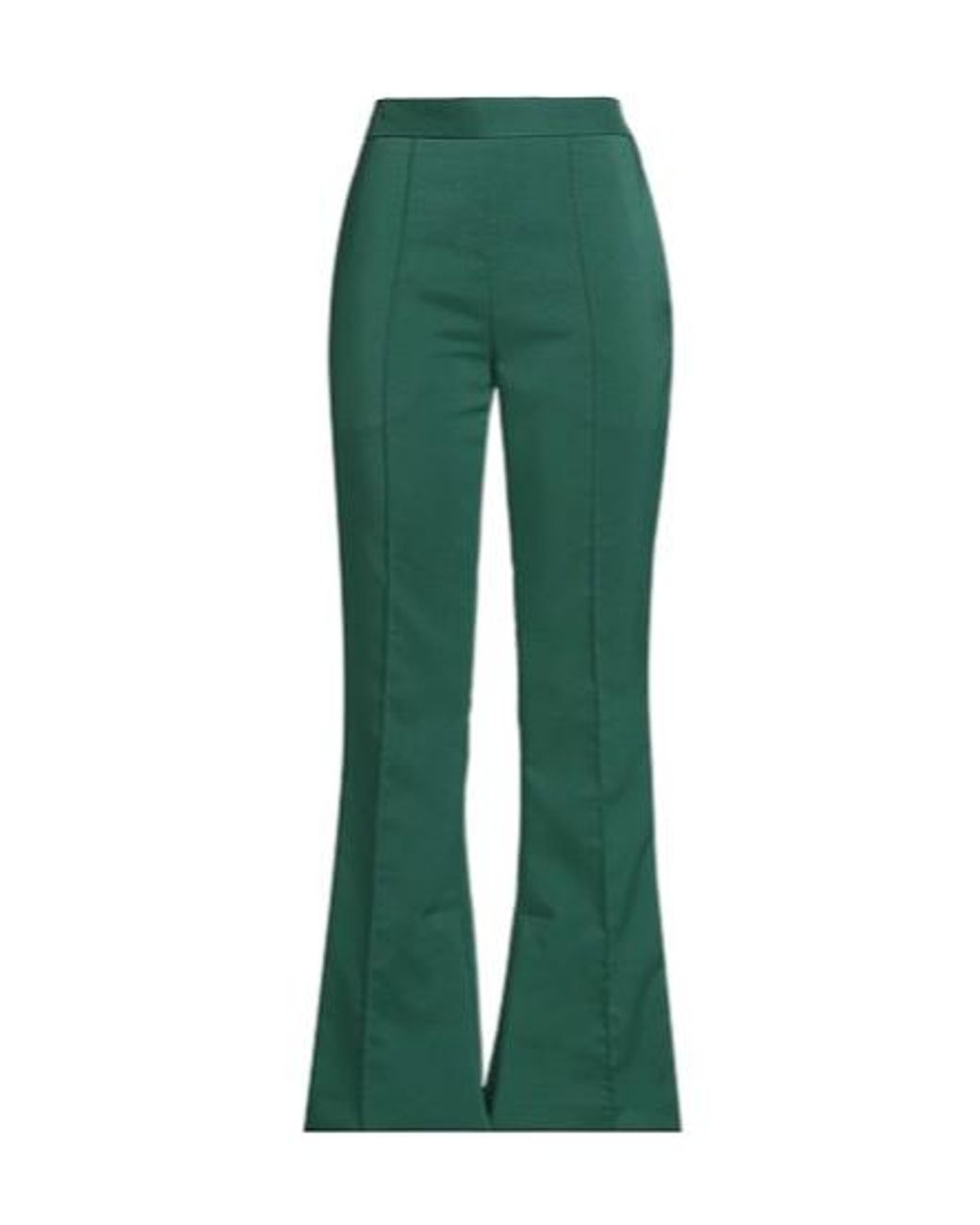 Marni Green Solid-Color Flared Trousers