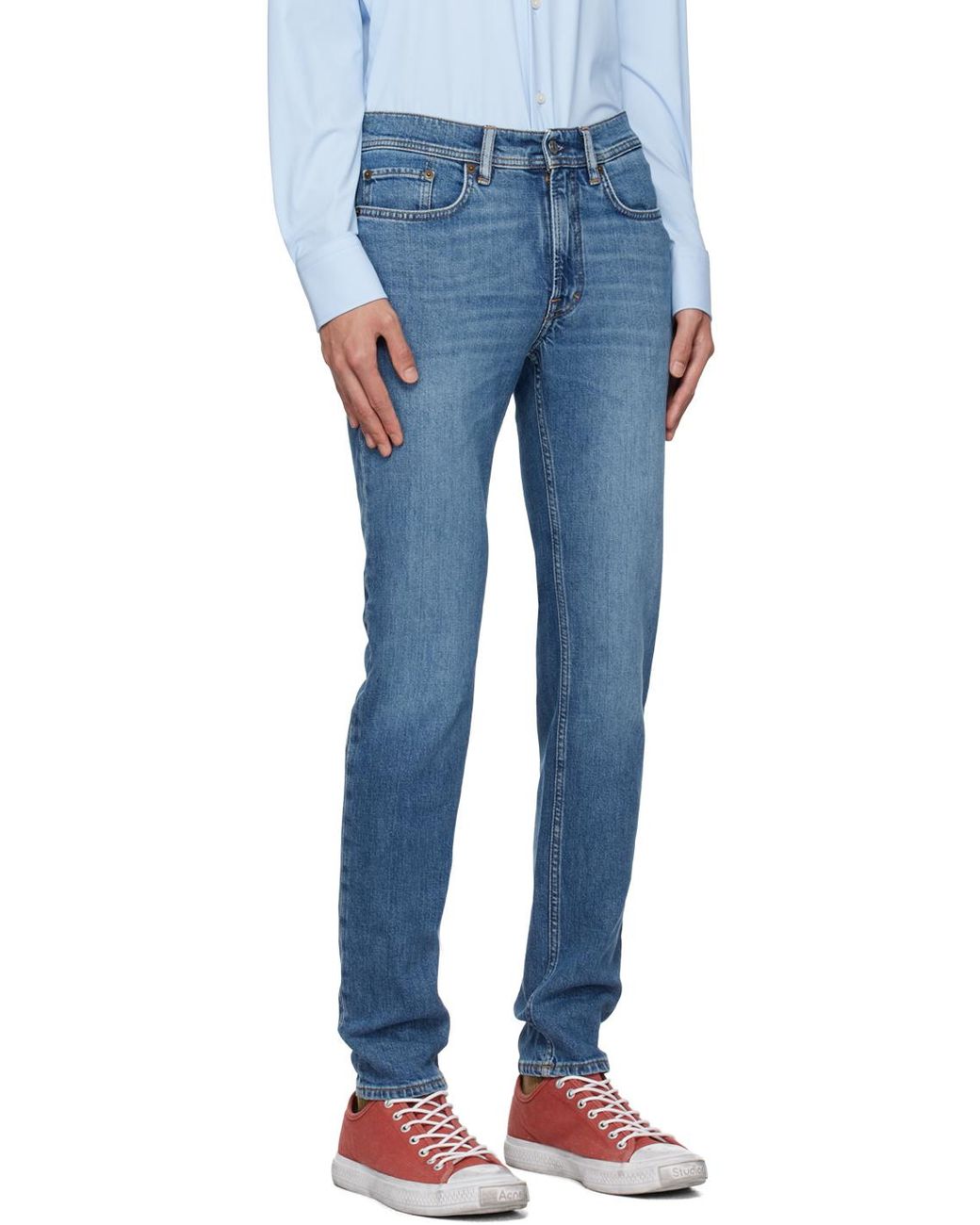 Acne Blue North Mid-Rise Jeans for men