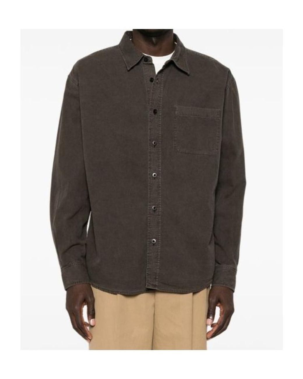 The Row Gray Oversized Button-Up Shirt for men