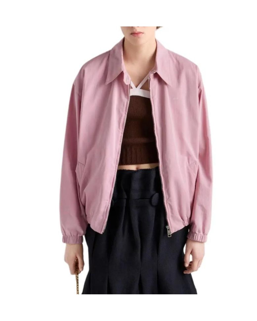 Prada Pink Old Gabardine Blouson Jacket
