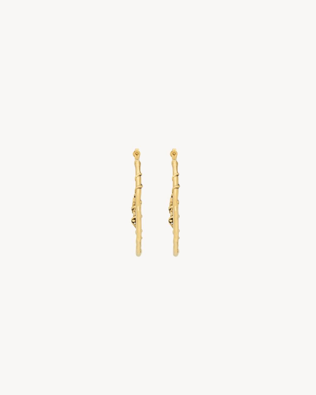 Saint Laurent Metallic Cassandre Mulberry Hoop Earrings
