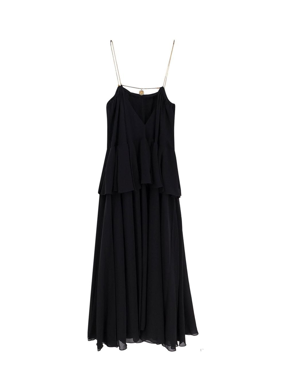 Chloé Black Chloé Sleeveless Layered Long Dress