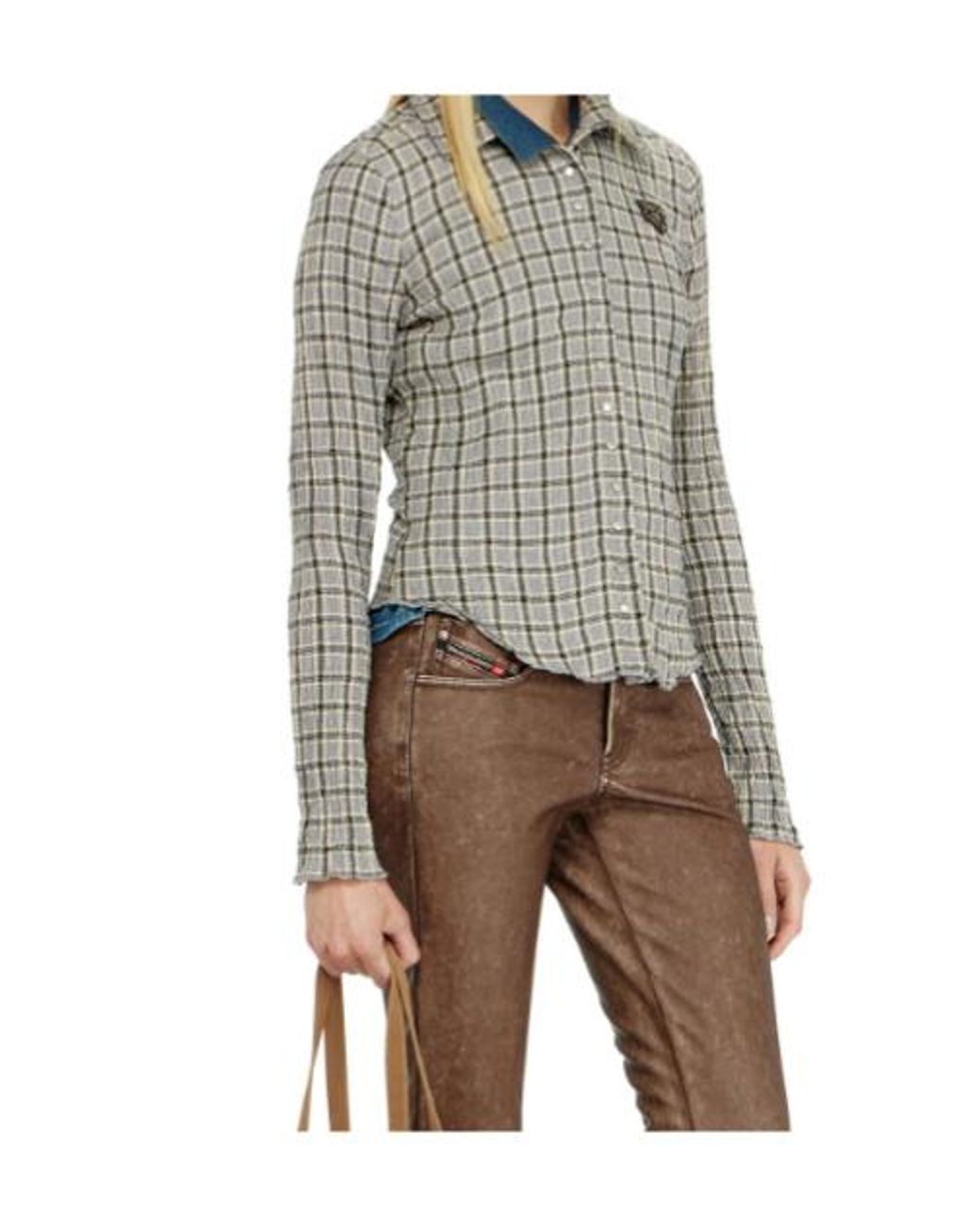DIESEL Gray Arrilon Checked Slim Shirt