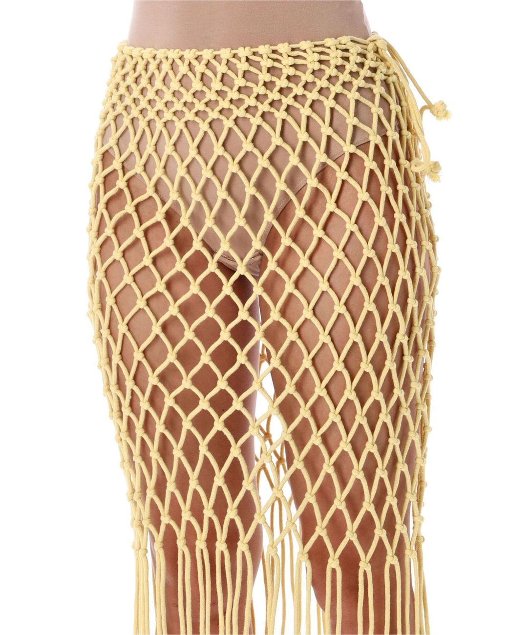 Frankie Shop Natural Woven Skirt With Fringe