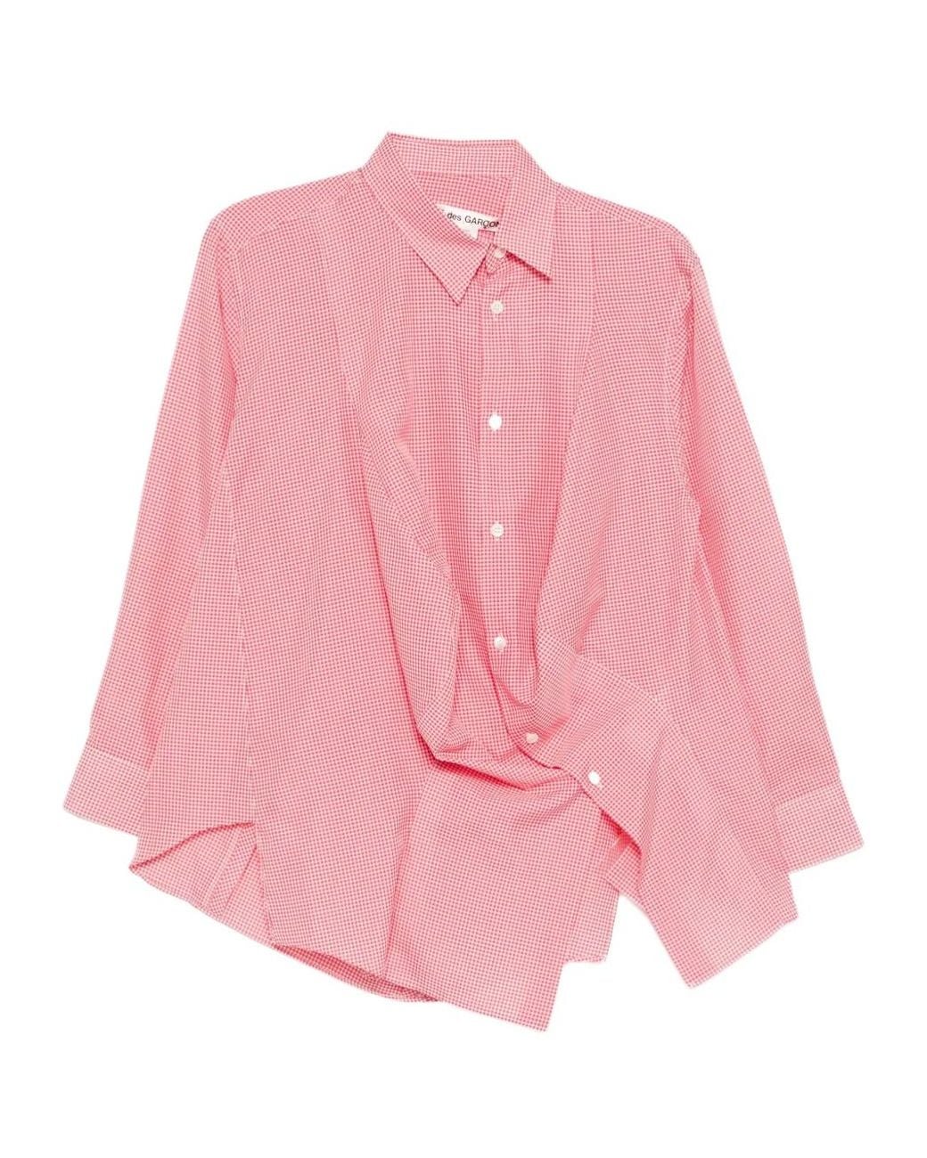 Comme des Garçons Pink Checked Long-Sleeve Shirt