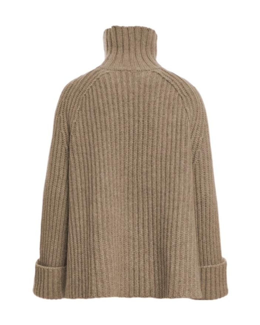 Malo Brown Ribbed Turtleneck Knitted Sweater