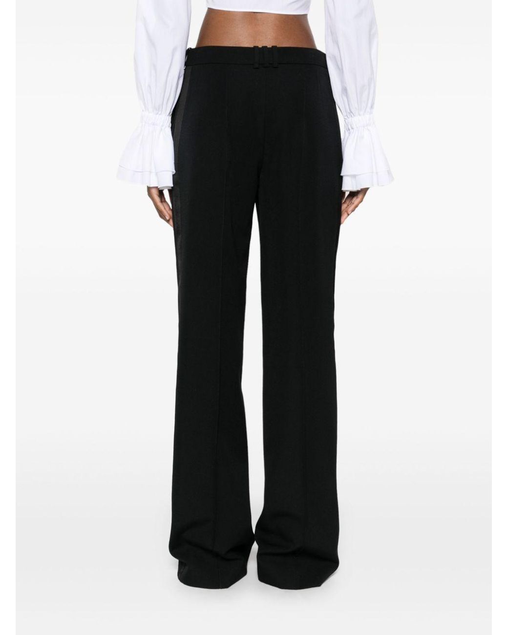 Balmain Black Tailored Grain De Poudre Trousers