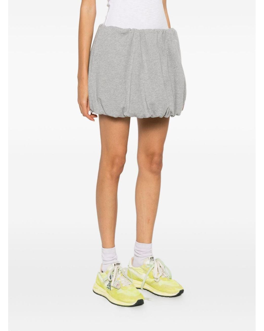 DUNST Gray Elastic Waist Bubble Mini Skirt