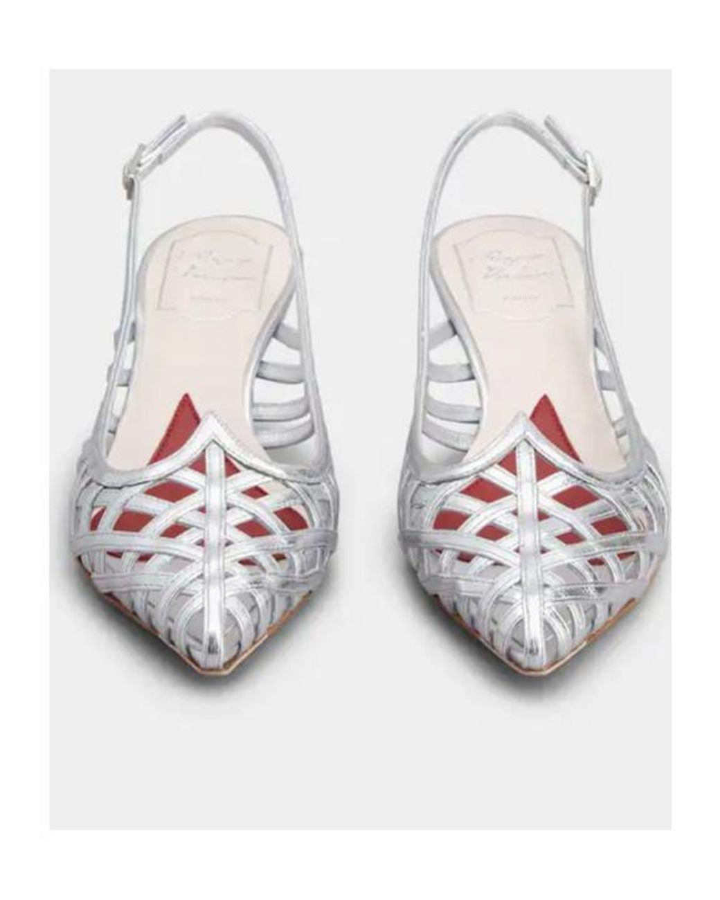 Roger Vivier White Multistrap Slingback Pumps