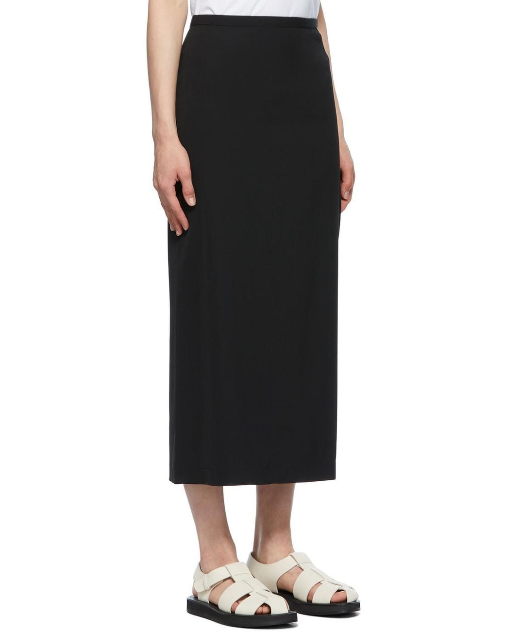 The Row Black Matias Midi Skirt