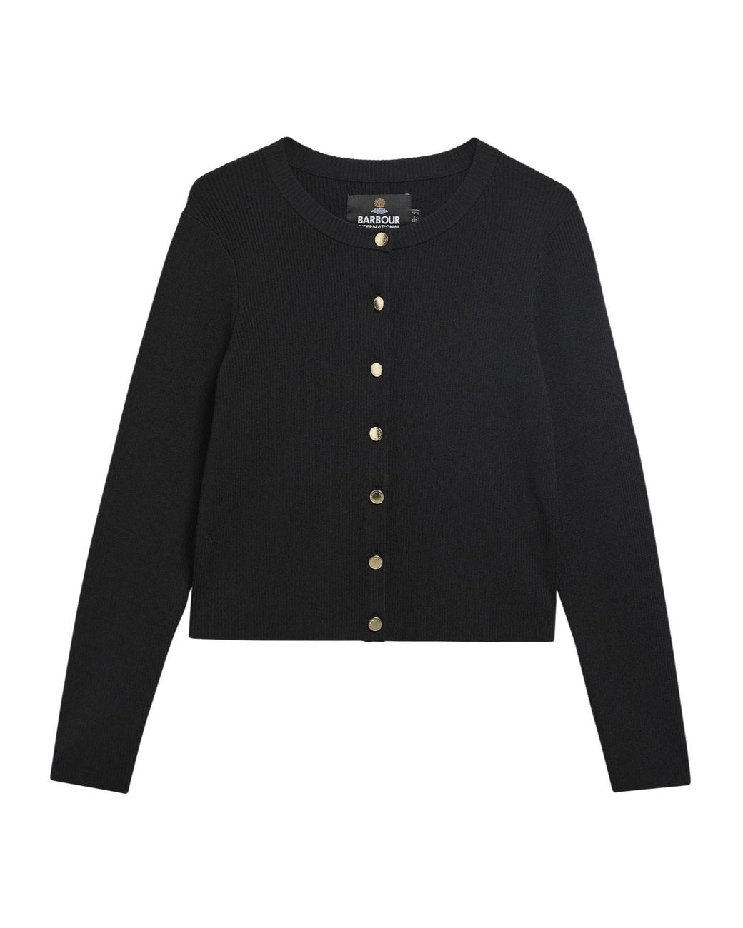 Barbour Black Button-Front Knit Cardigan