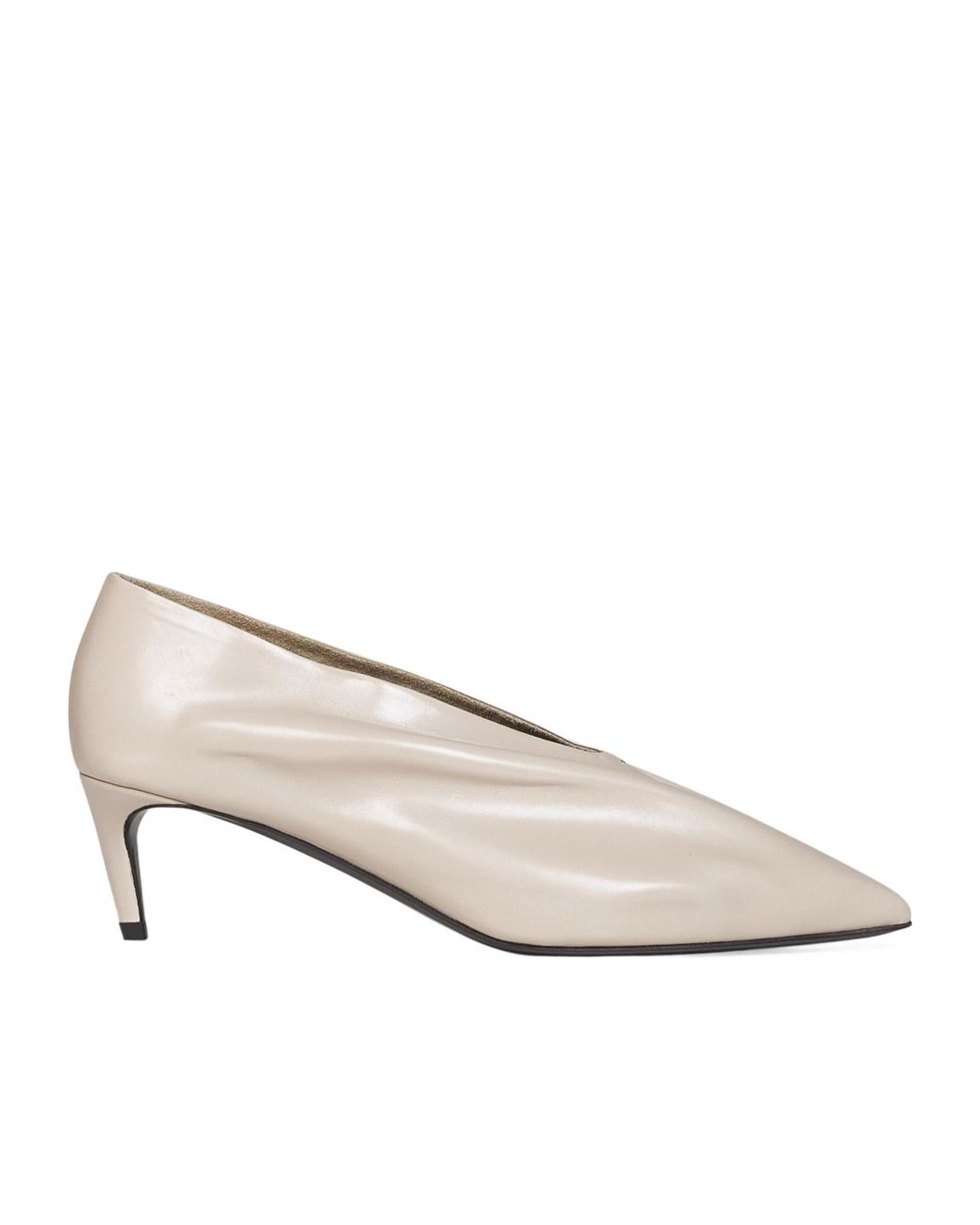 Khaite White Pointed Toe Slip-On Pumps