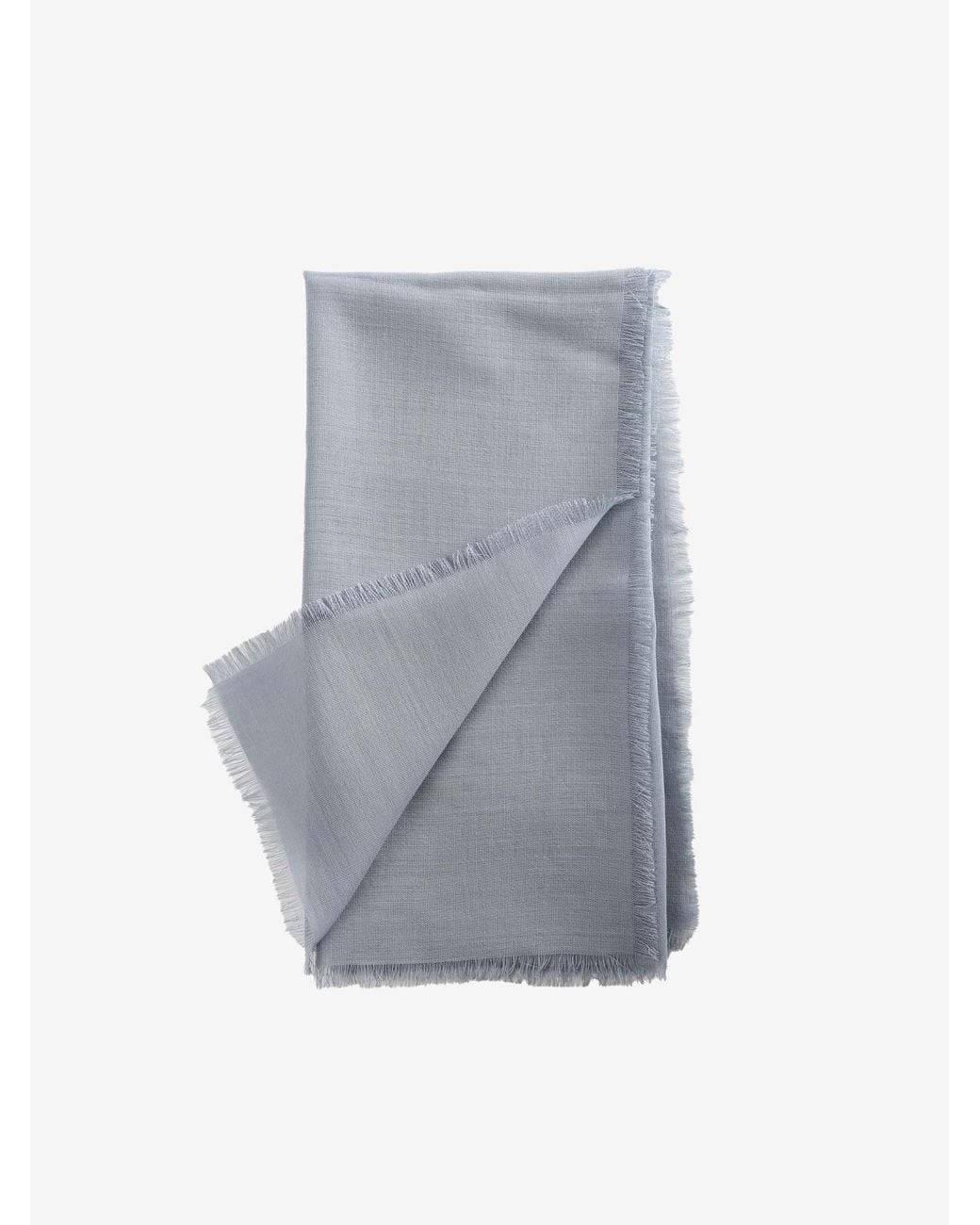 Rier Blue Logo Patch Frayed Edge Scarf for men