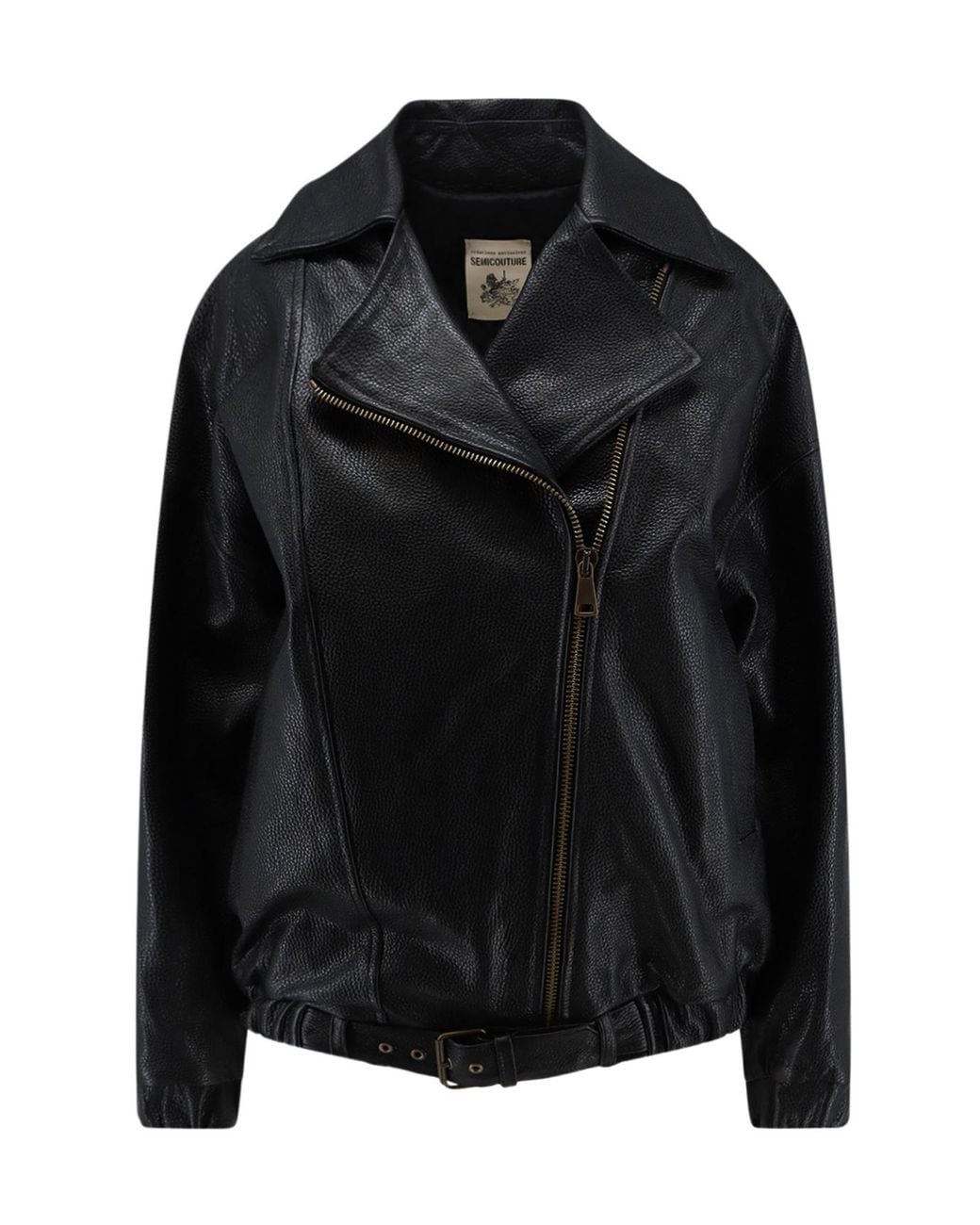 Semicouture Black Belted Zip-Up Jacket