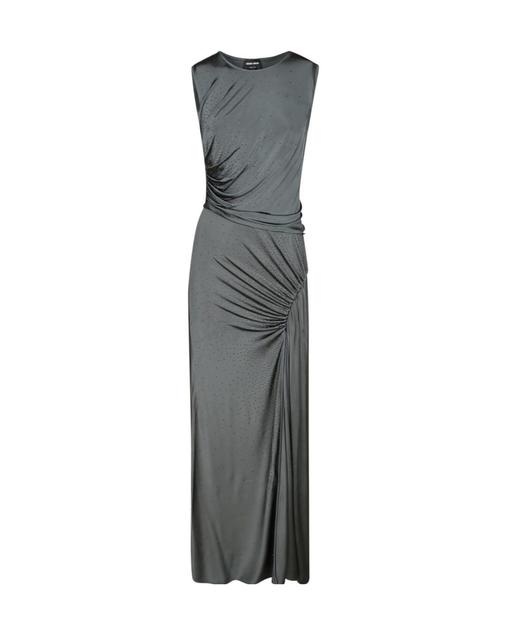 Giorgio Armani Gray Draped Embellished Dress