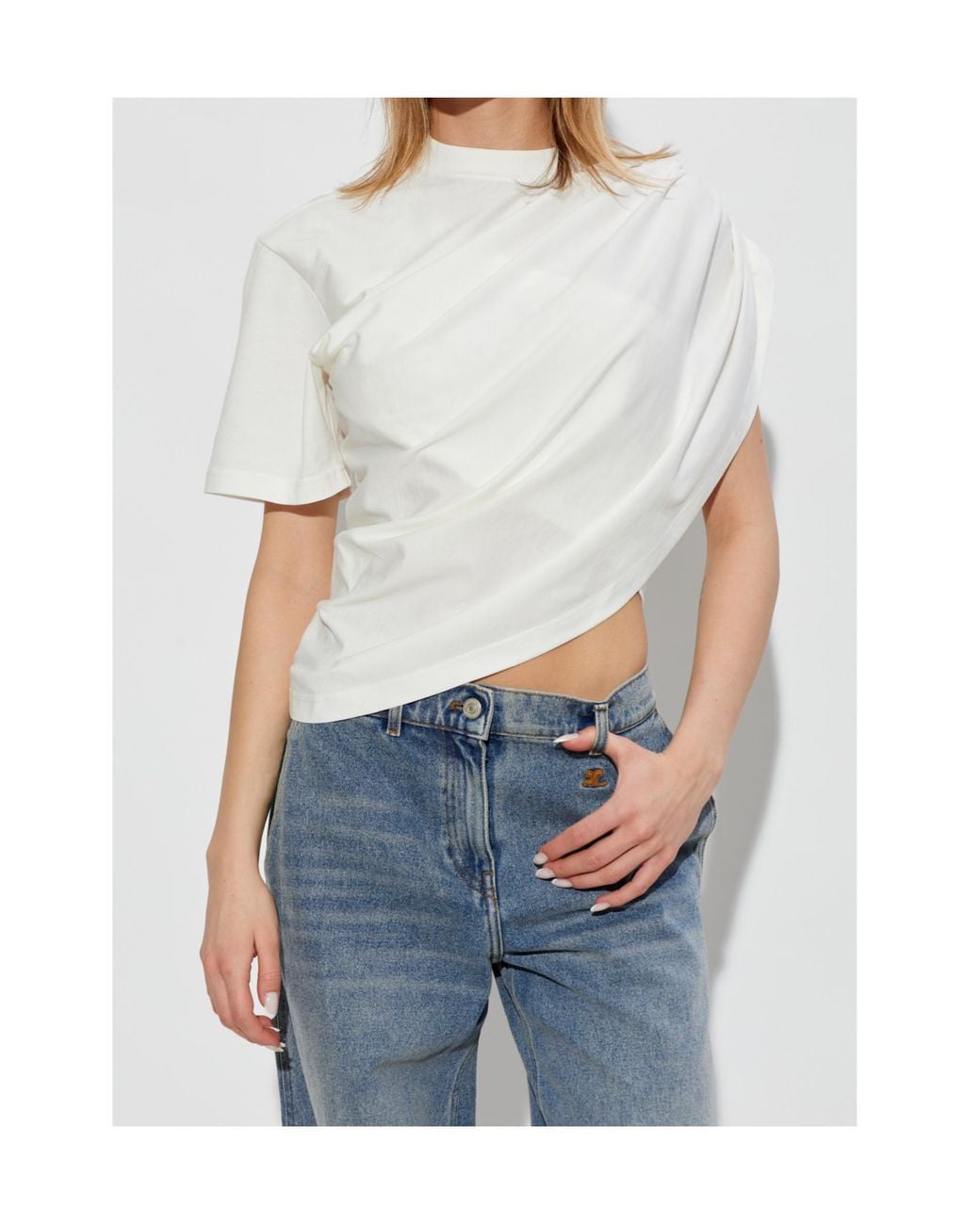 Courreges White Asymmetrical Top