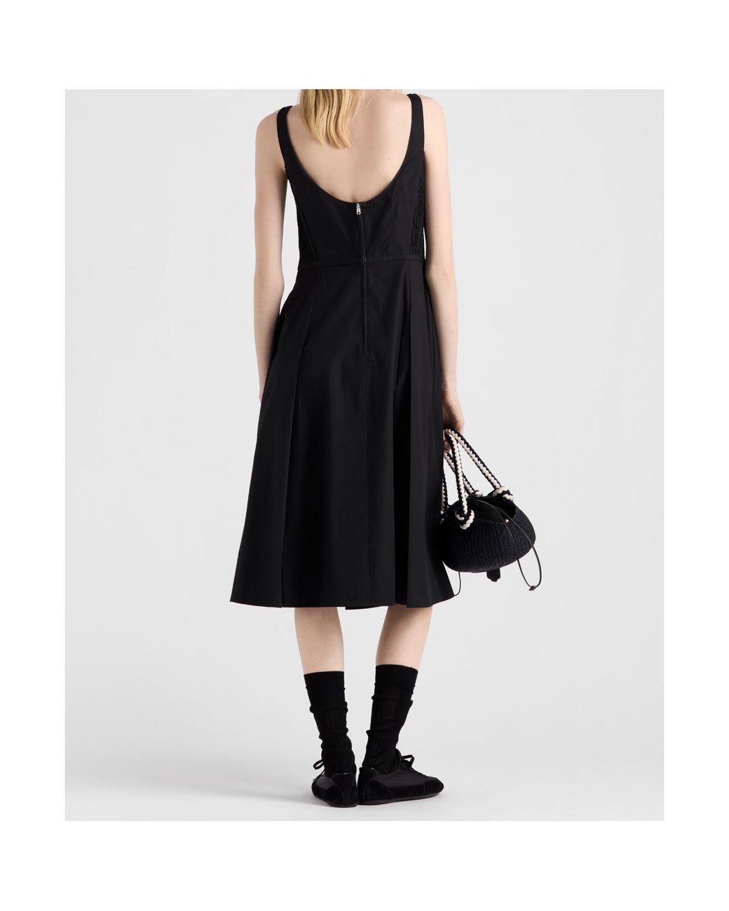 Prada Black Fit-And-Flare Sleeveless Dress