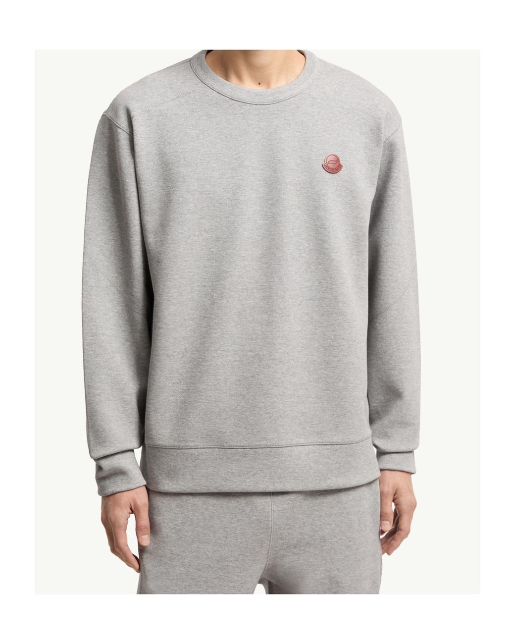 Moncler Gray Logo Patch Sweatshirt for men