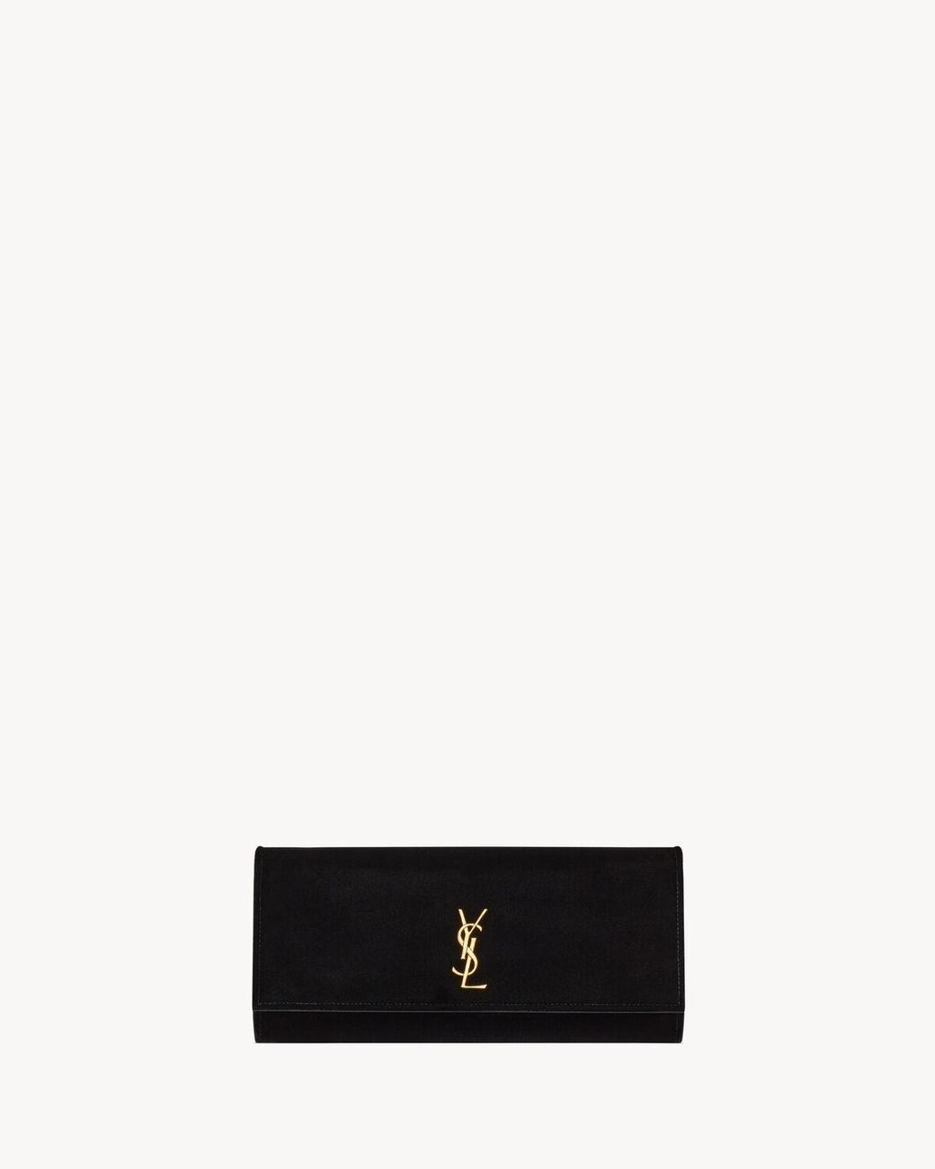 Saint Laurent Black Kate Velvet Clutch Bag