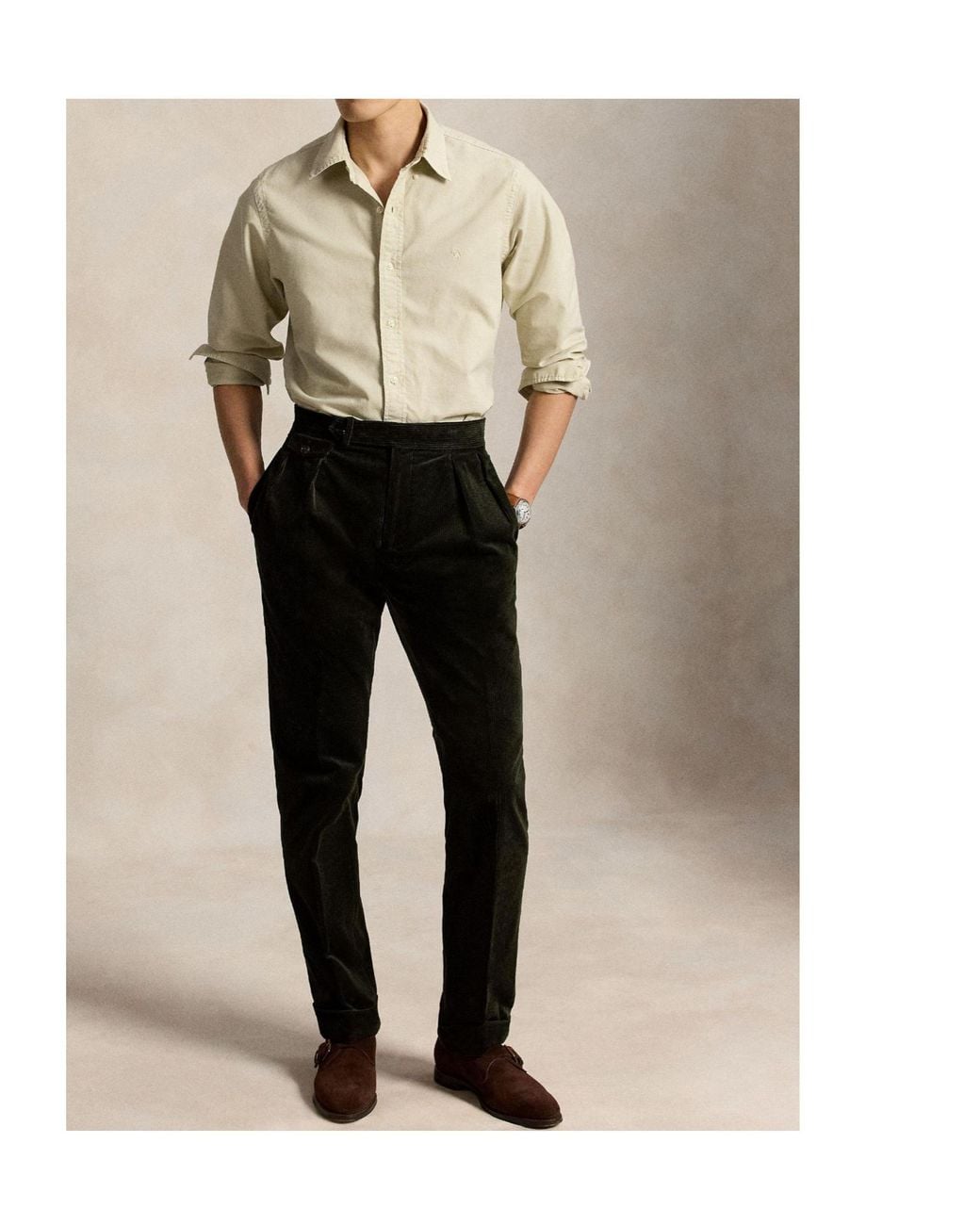 Polo Ralph Lauren Natural Slim Fit Oxford Long Sleeve Shirt for men