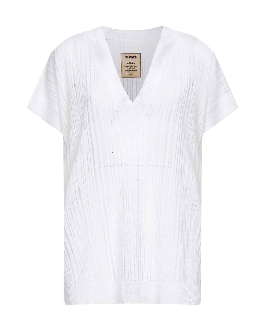 Uma Wang White V-Neck T-Shirt