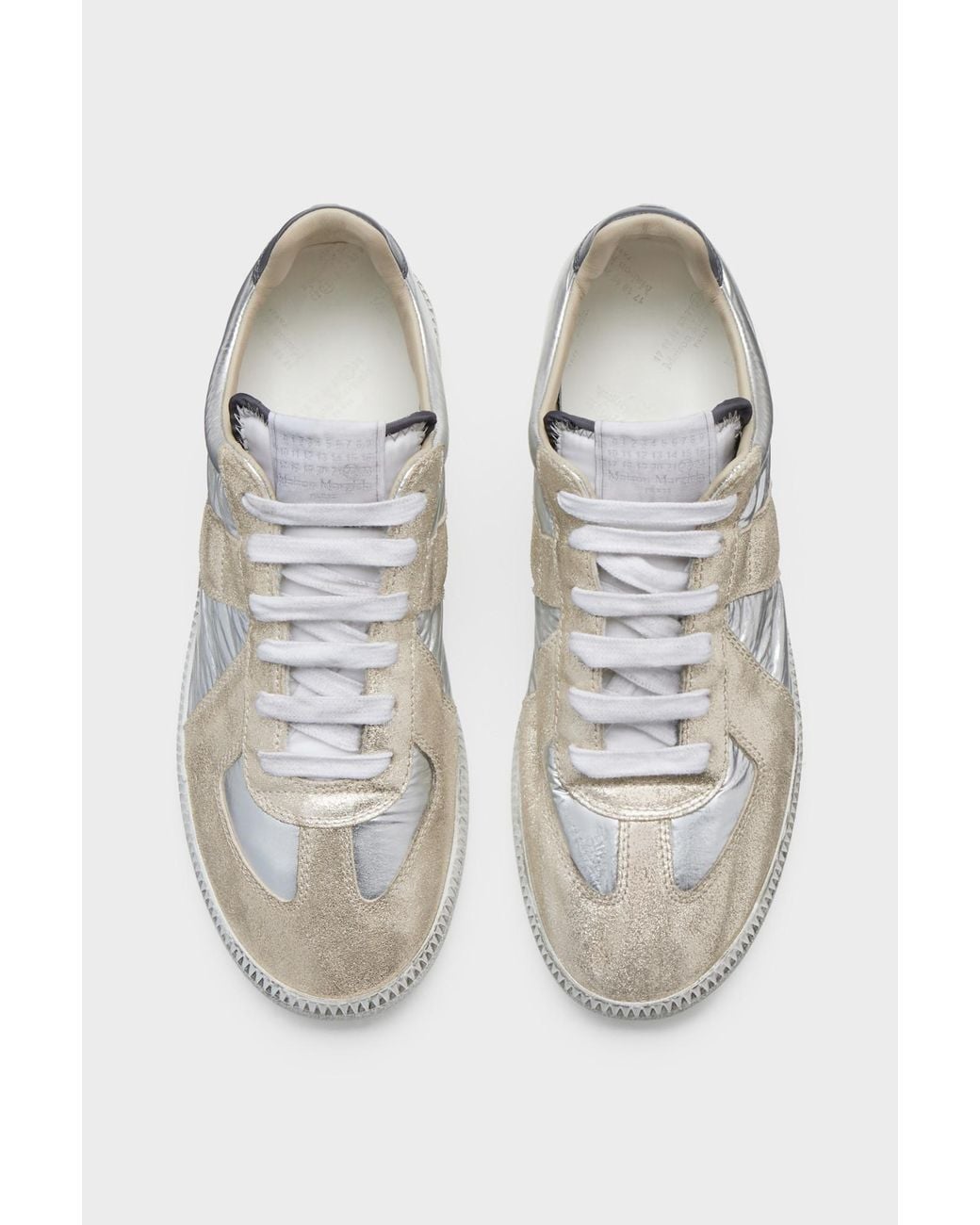 Maison Margiela White Metallic Replica Sneakers