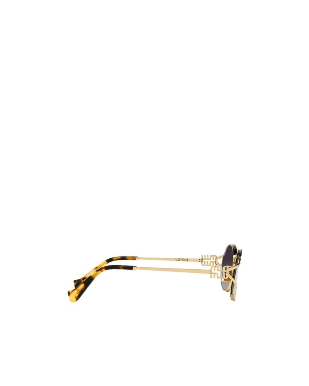 Miu Miu White Logo-Plaque Oval-Frame Sunglasses