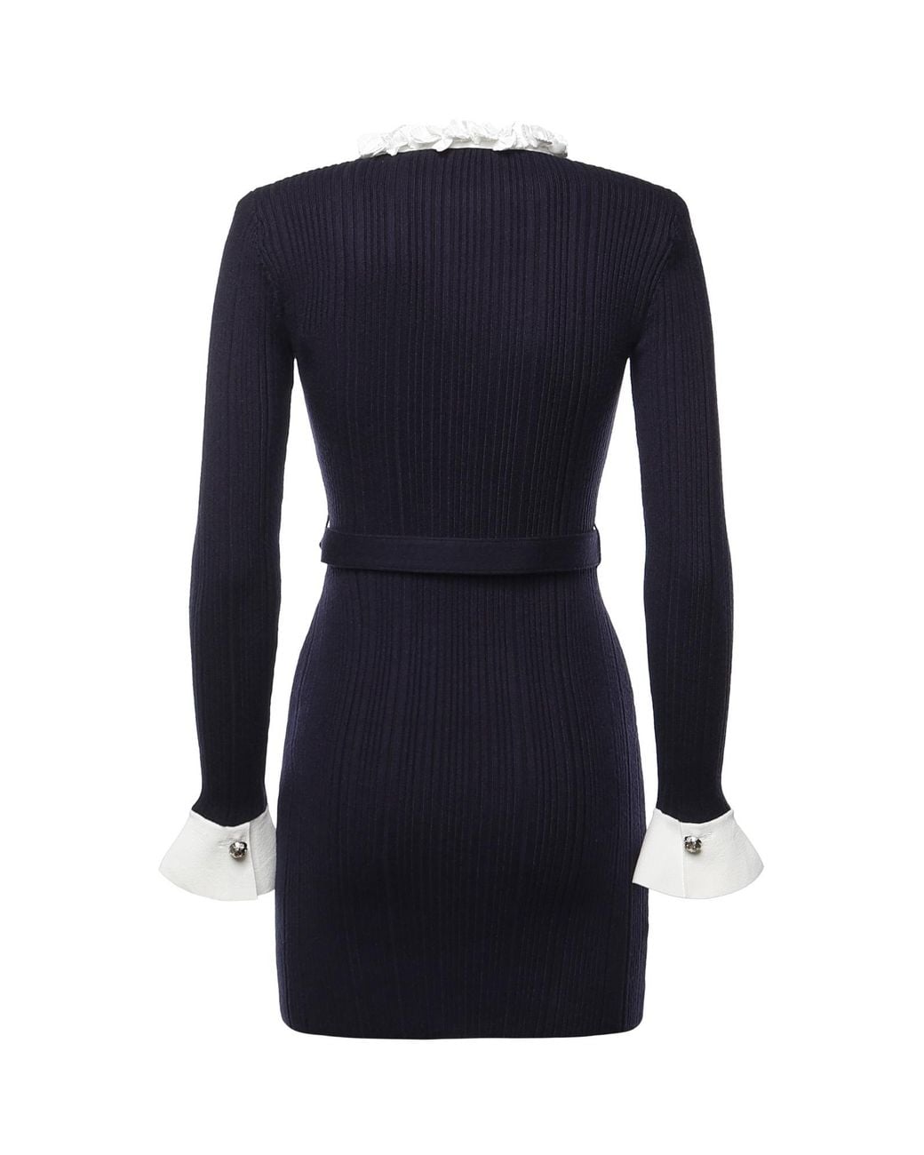 Self-Portrait Blue Flower Detailed Knitted Mini Dress
