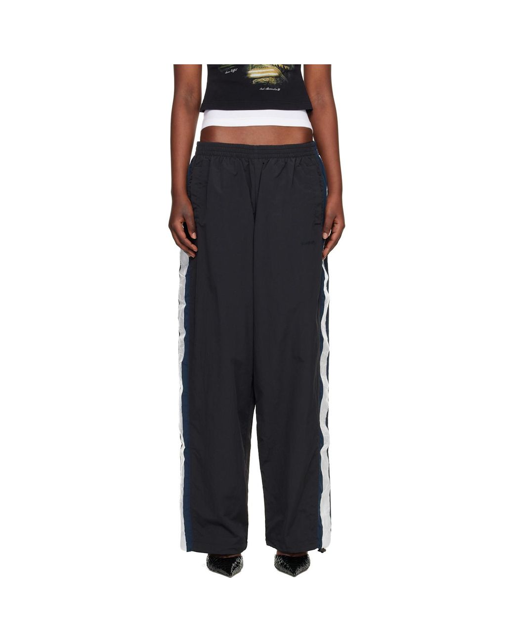 Vetements Black Striped Wide-Leg Track Pants for men