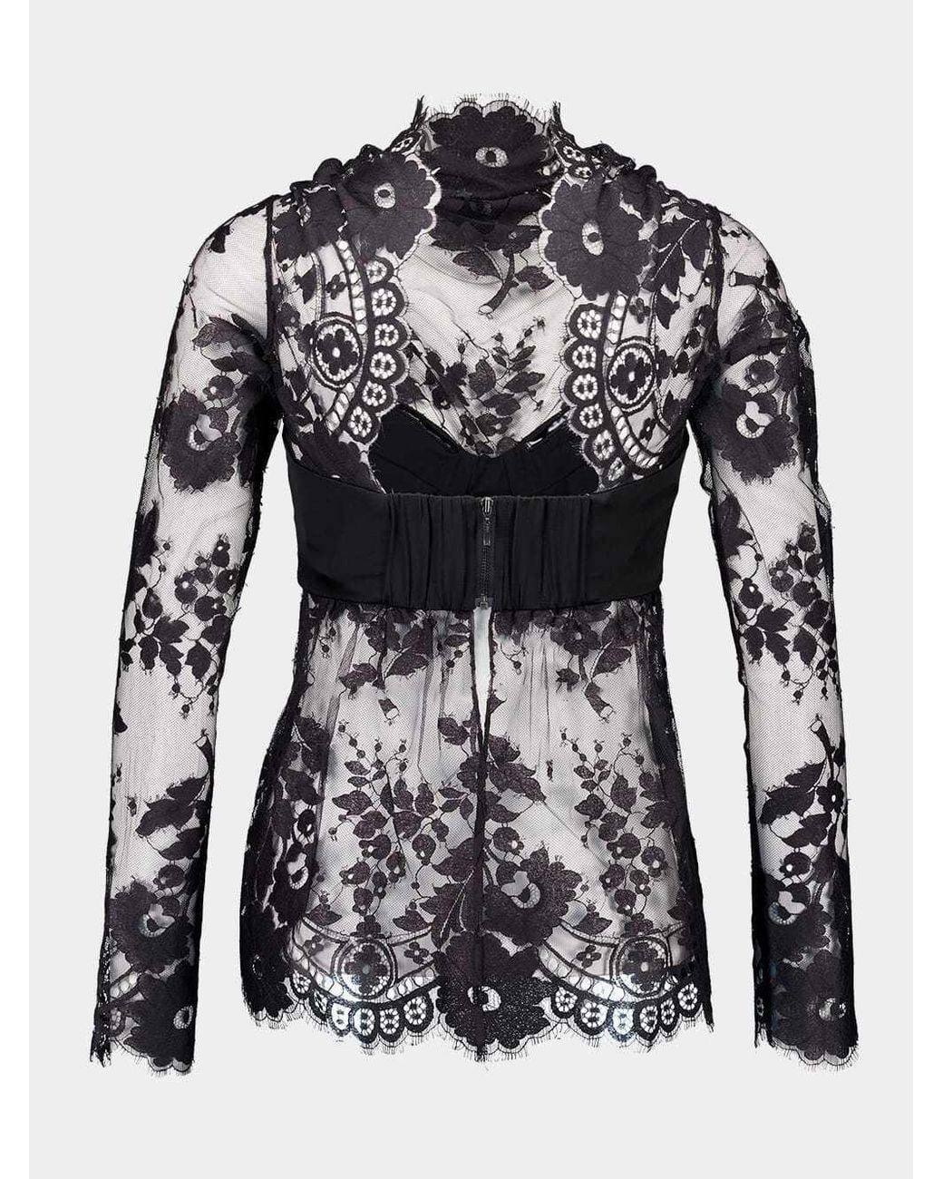 Zimmermann Black Illustration Lace Bow Bodice